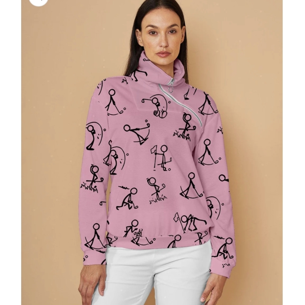 ACEGOLFS Hyper Prep Pink Gold Pullover Sweatshirt Nwt Size Large